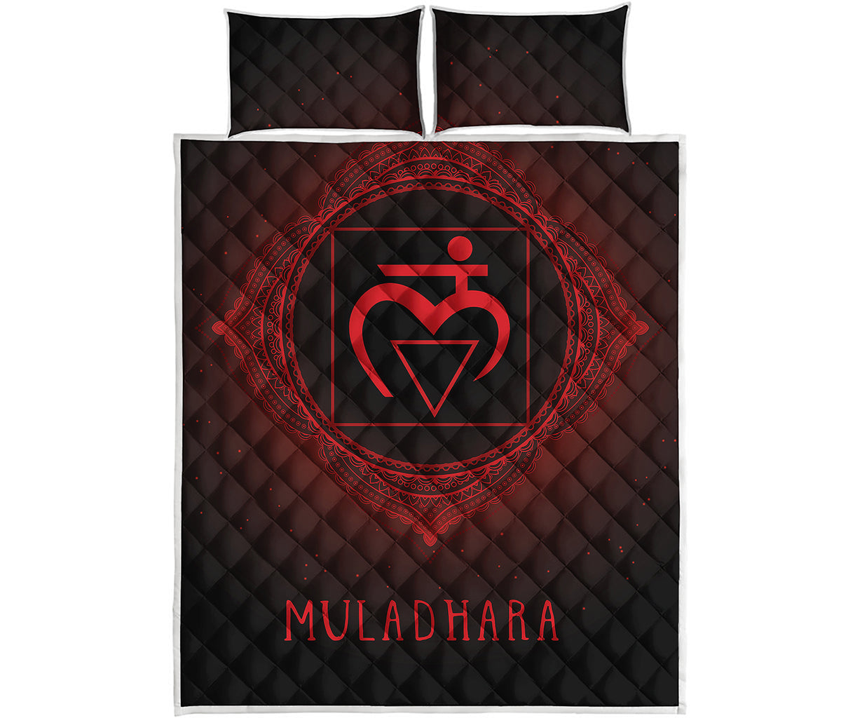 Muladhara Chakra Symbol Print Quilt Bed Set