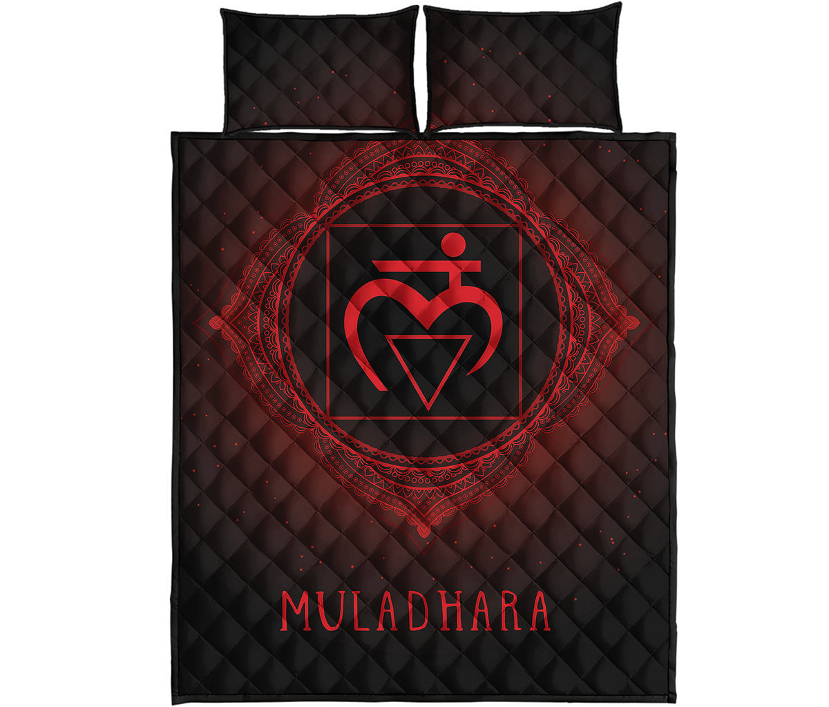 Muladhara Chakra Symbol Print Quilt Bed Set