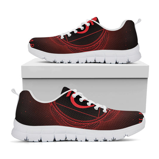 Muladhara Chakra Symbol Print White Sneakers