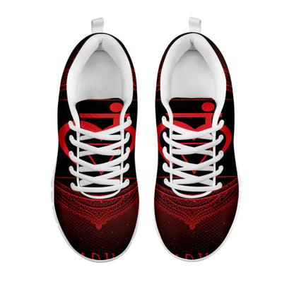 Muladhara Chakra Symbol Print White Sneakers