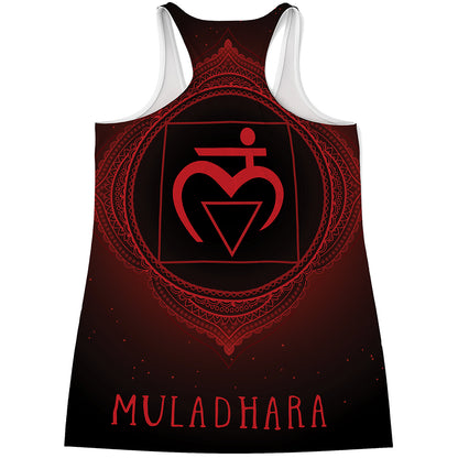 Muladhara Chakra Symbol Print Women's Racerback Tank Top