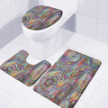 Multicolor Psychedelic Print 3 Piece Bath Mat Set