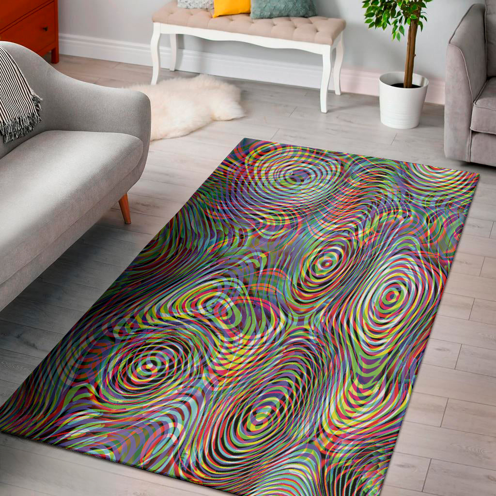 Multicolor Psychedelic Print Area Rug