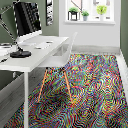 Multicolor Psychedelic Print Area Rug