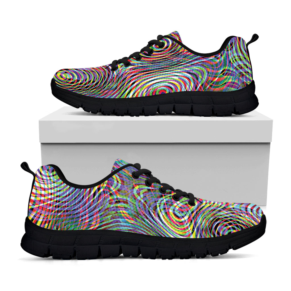 Multicolor Psychedelic Print Black Sneakers