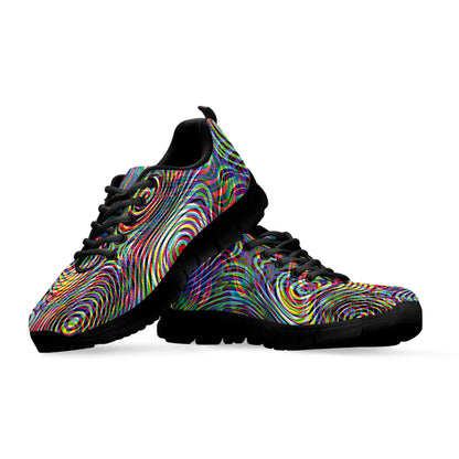Multicolor Psychedelic Print Black Sneakers
