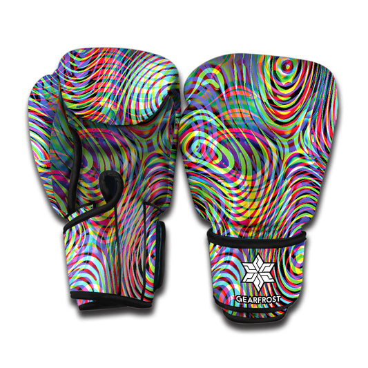 Multicolor Psychedelic Print Boxing Gloves