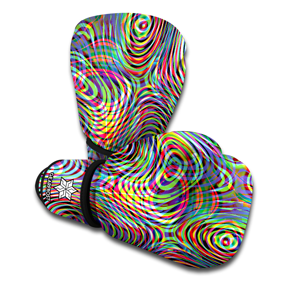 Multicolor Psychedelic Print Boxing Gloves