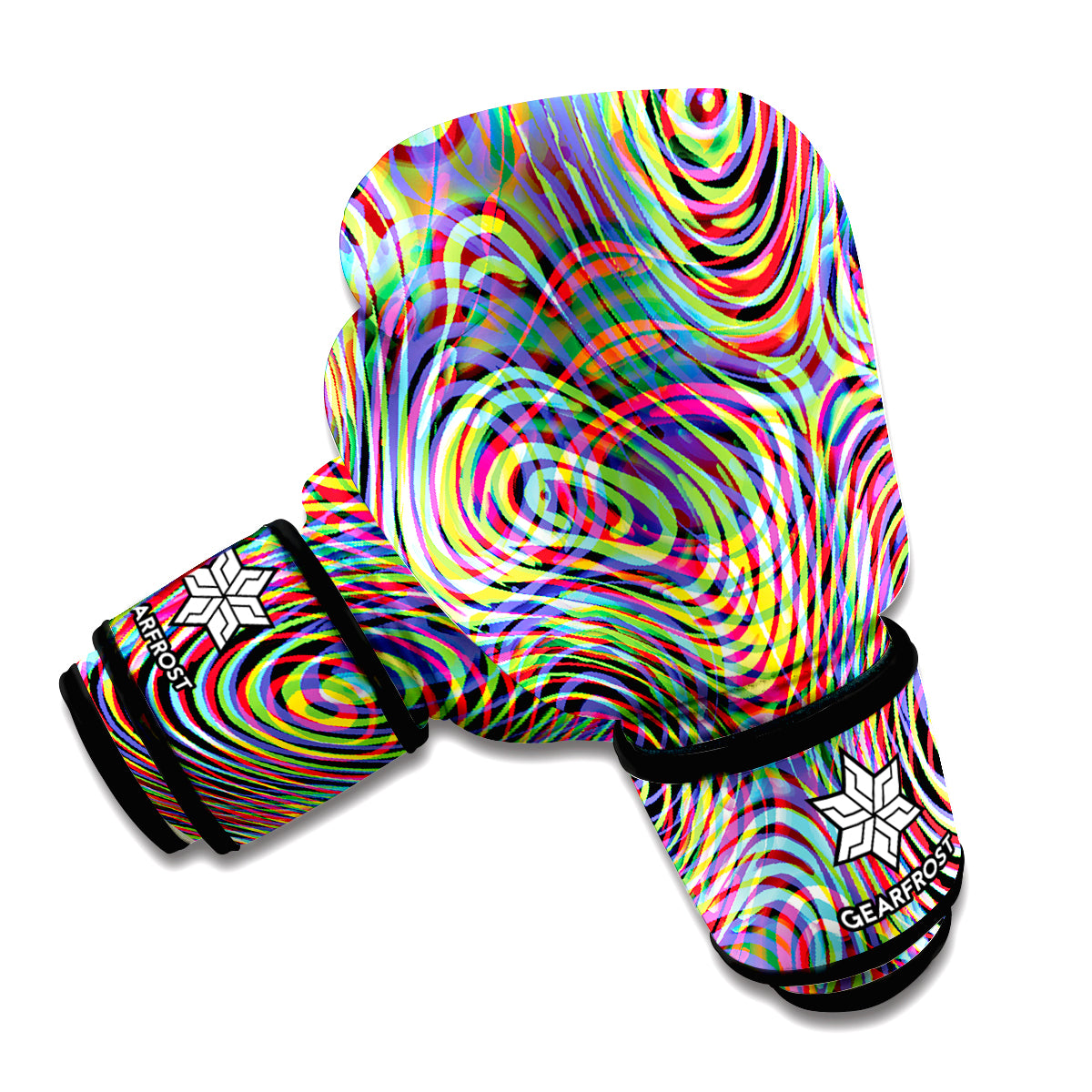 Multicolor Psychedelic Print Boxing Gloves