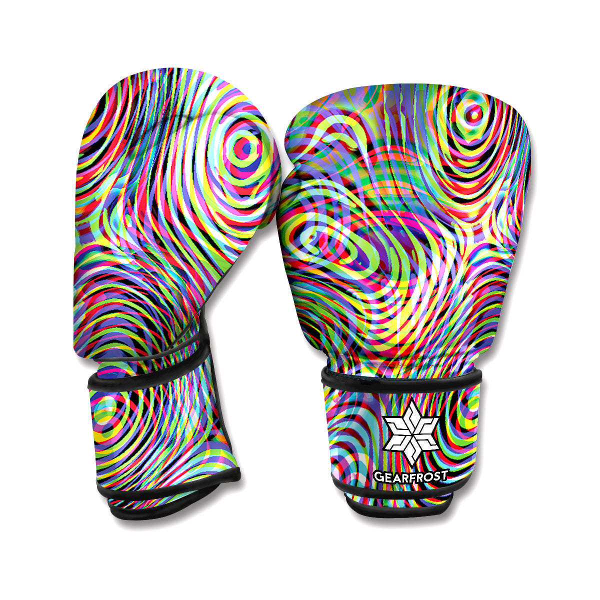 Multicolor Psychedelic Print Boxing Gloves