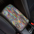 Multicolor Psychedelic Print Car Center Console Cover