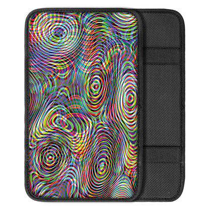 Multicolor Psychedelic Print Car Center Console Cover