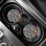 Multicolor Psychedelic Print Car Coasters