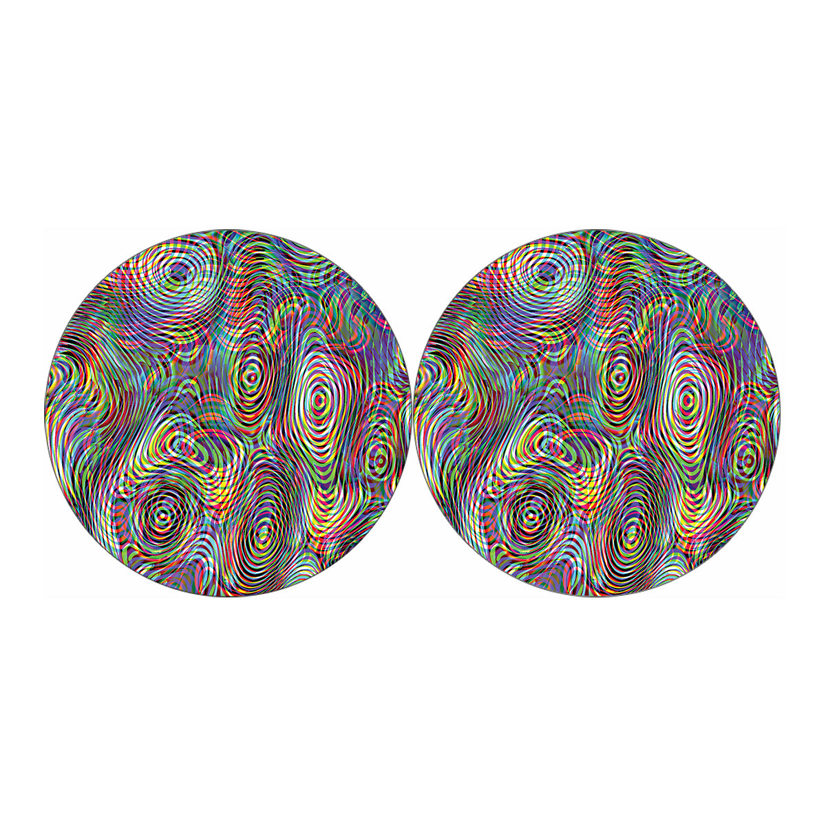 Multicolor Psychedelic Print Car Coasters
