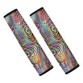 Multicolor Psychedelic Print Car Seat Belt Covers