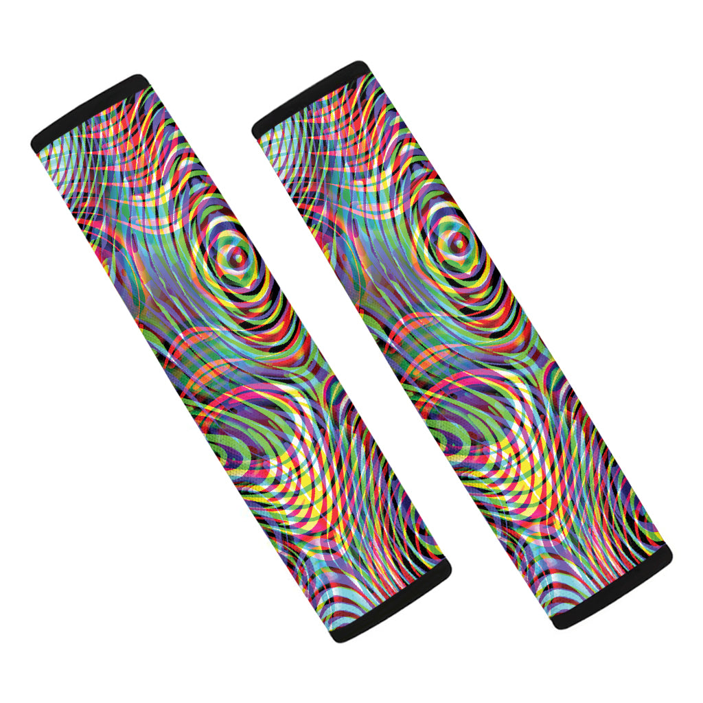 Multicolor Psychedelic Print Car Seat Belt Covers