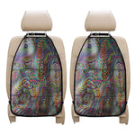Multicolor Psychedelic Print Car Seat Organizers