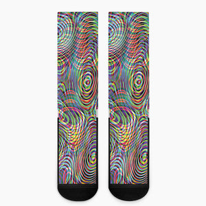 Multicolor Psychedelic Print Crew Socks