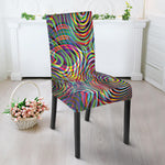 Multicolor Psychedelic Print Dining Chair Slipcover