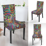 Multicolor Psychedelic Print Dining Chair Slipcover