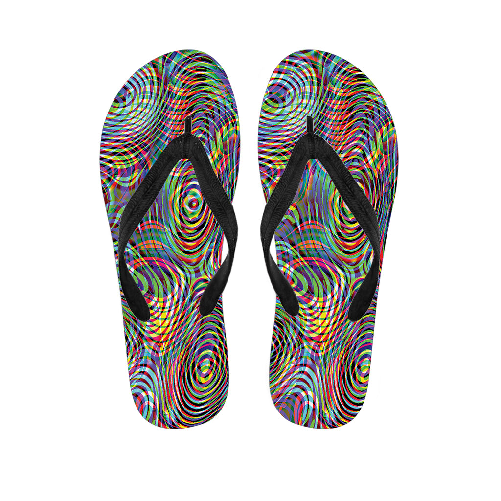 Multicolor Psychedelic Print Flip Flops