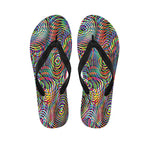 Multicolor Psychedelic Print Flip Flops
