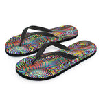 Multicolor Psychedelic Print Flip Flops