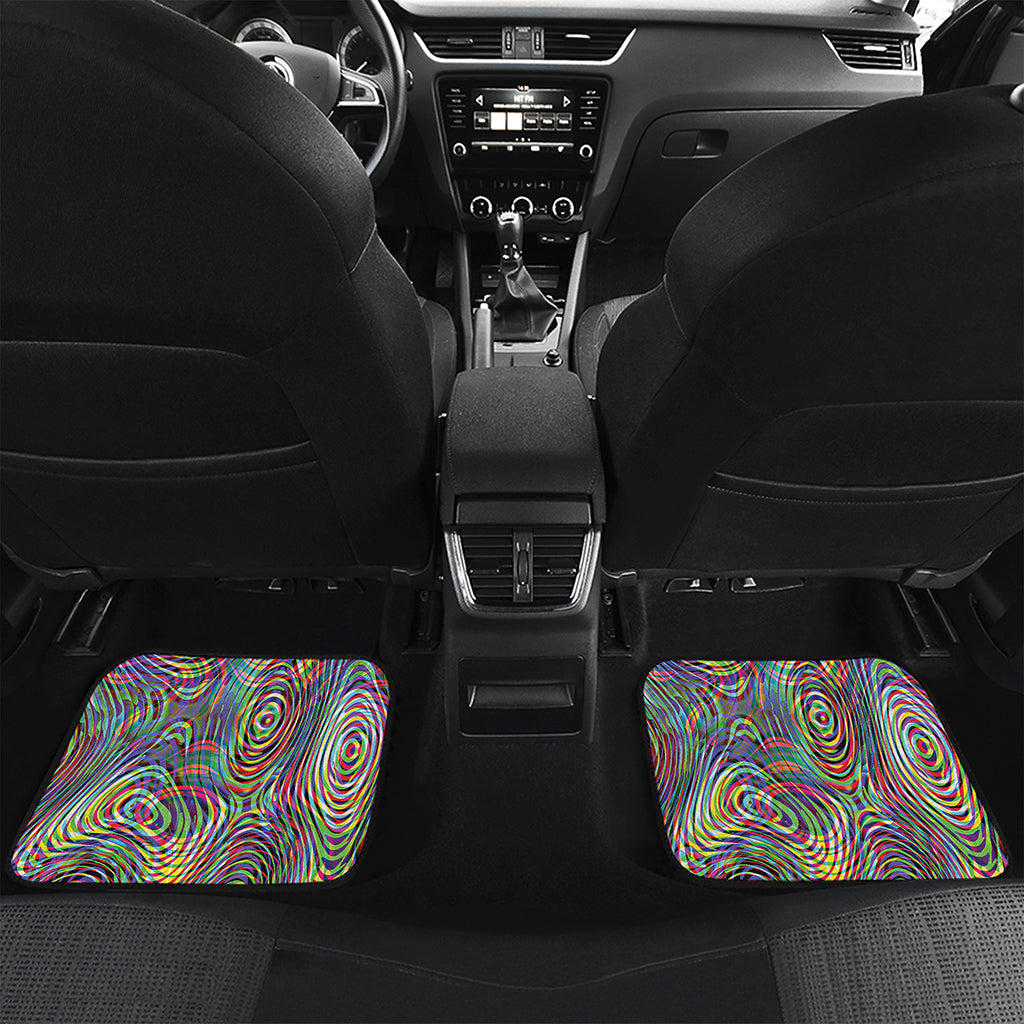 Multicolor Psychedelic Print Front and Back Car Floor Mats