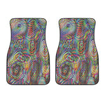 Multicolor Psychedelic Print Front Car Floor Mats
