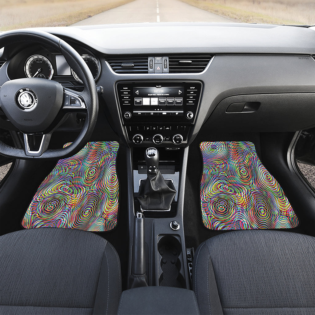 Multicolor Psychedelic Print Front Car Floor Mats