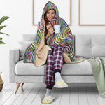 Multicolor Psychedelic Print Hooded Blanket