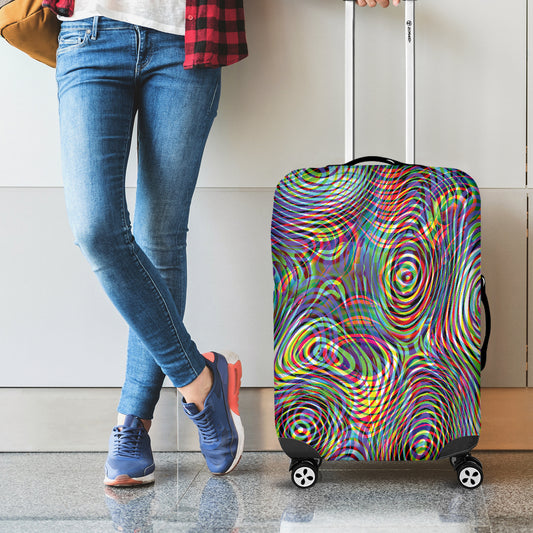 Multicolor Psychedelic Print Luggage Cover