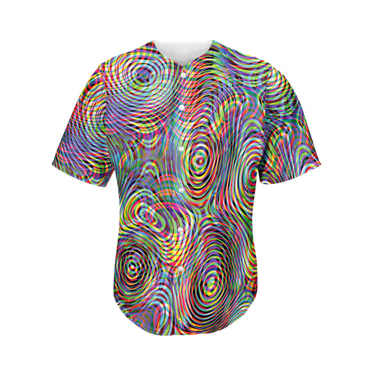 Multicolor Psychedelic Print Men's Baseball Jersey