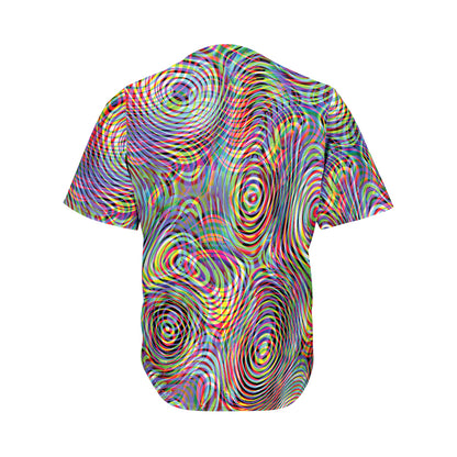 Multicolor Psychedelic Print Men's Baseball Jersey