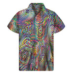 Multicolor Psychedelic Print Men's Short Sleeve Shirt