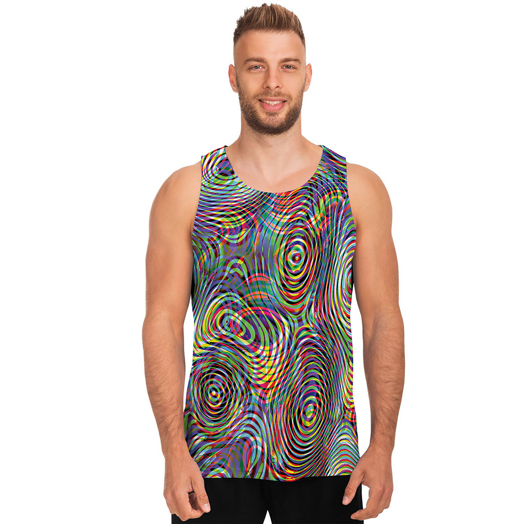 Multicolor Psychedelic Print Men's Tank Top