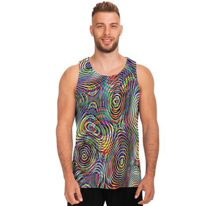 Multicolor Psychedelic Print Men's Tank Top