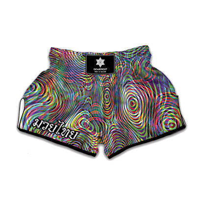 Multicolor Psychedelic Print Muay Thai Boxing Shorts