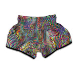 Multicolor Psychedelic Print Muay Thai Boxing Shorts