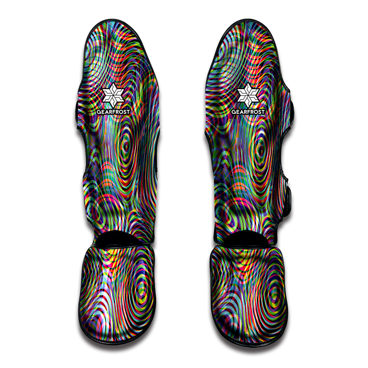 Multicolor Psychedelic Print Muay Thai Shin Guard