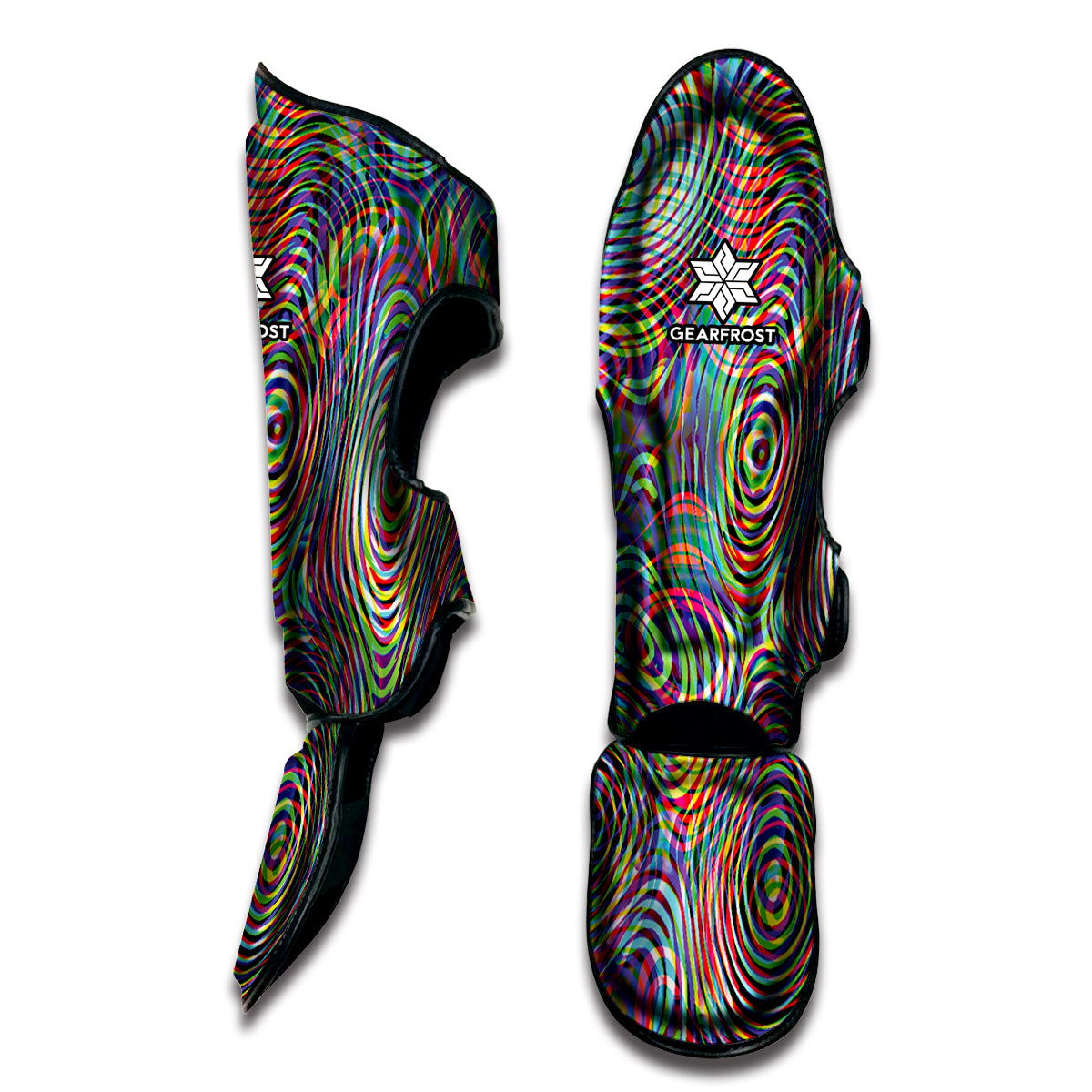 Multicolor Psychedelic Print Muay Thai Shin Guard