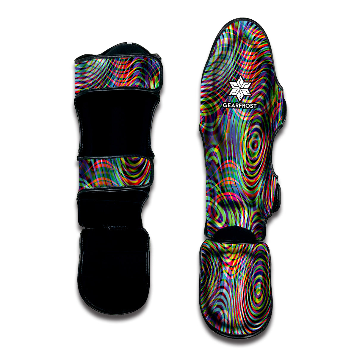 Multicolor Psychedelic Print Muay Thai Shin Guard