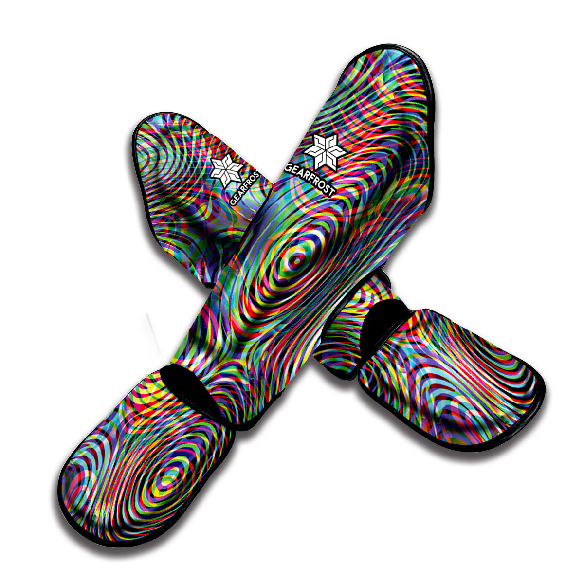 Multicolor Psychedelic Print Muay Thai Shin Guard
