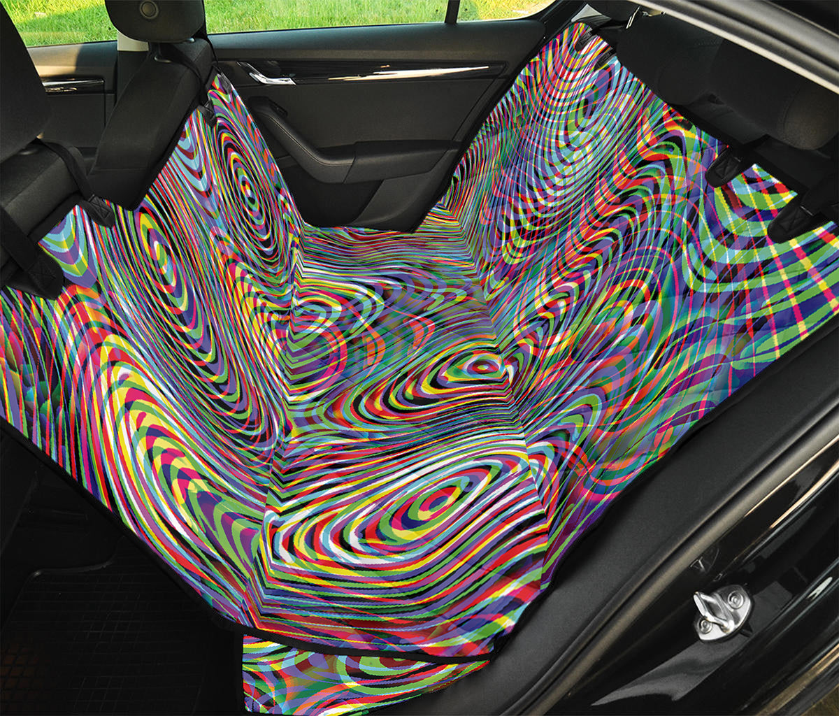 Multicolor Psychedelic Print Pet Car Back Seat Cover