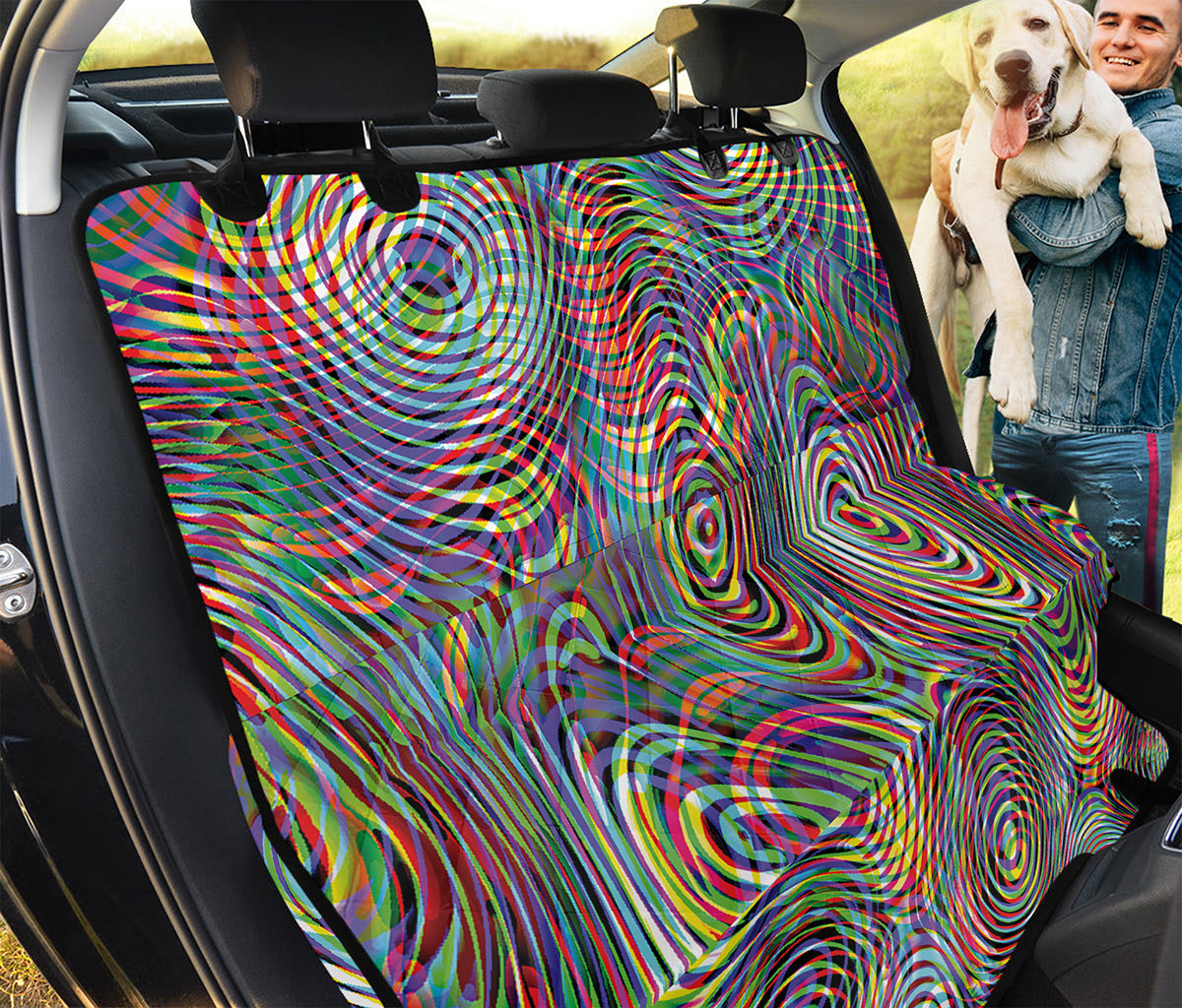Multicolor Psychedelic Print Pet Car Back Seat Cover