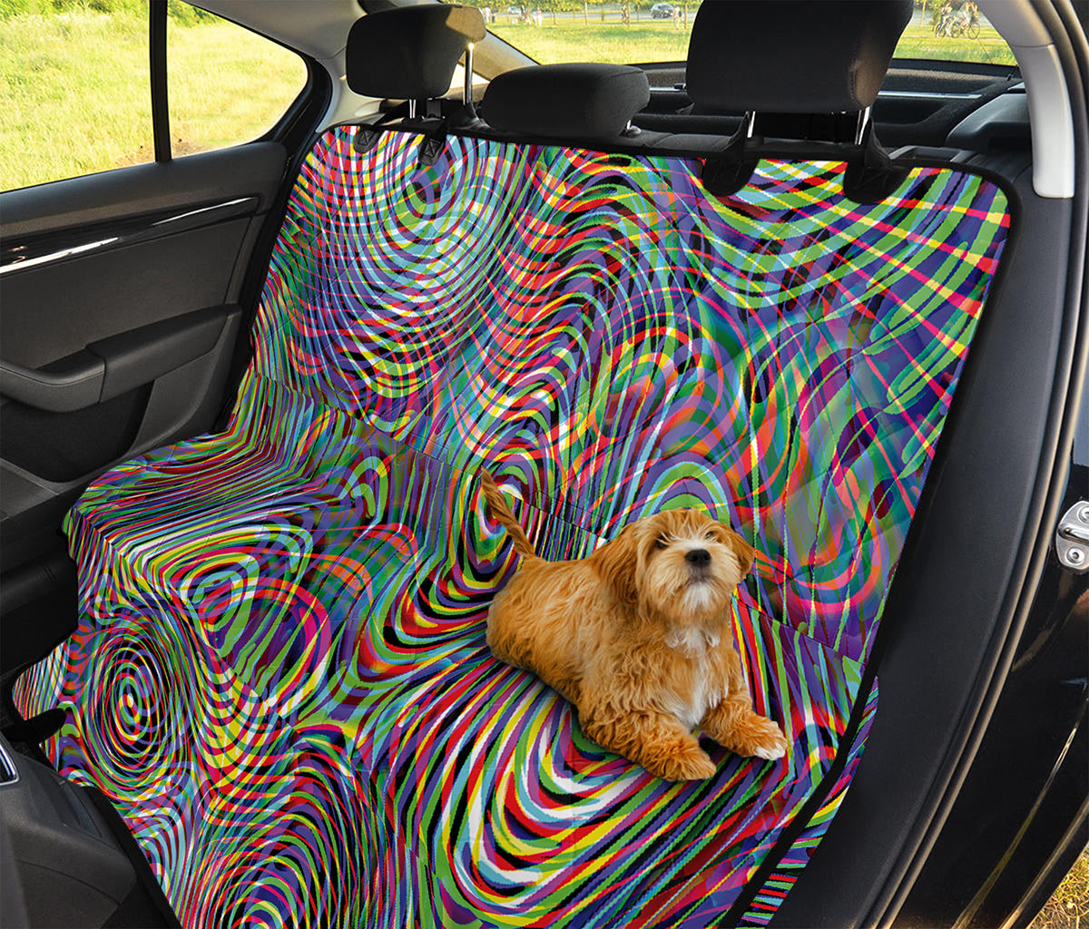 Multicolor Psychedelic Print Pet Car Back Seat Cover