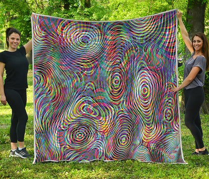 Multicolor Psychedelic Print Quilt