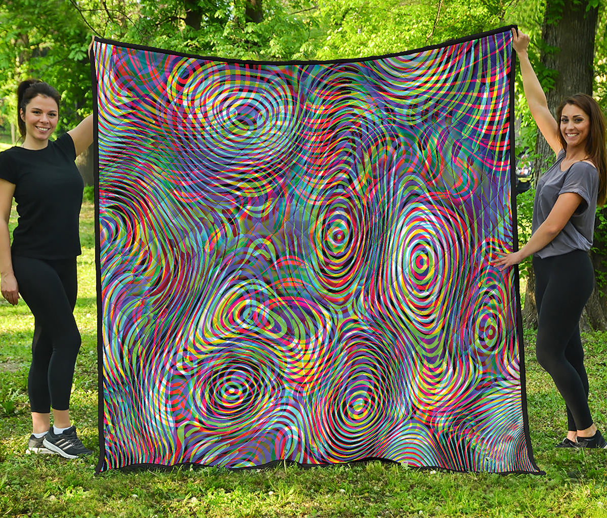 Multicolor Psychedelic Print Quilt
