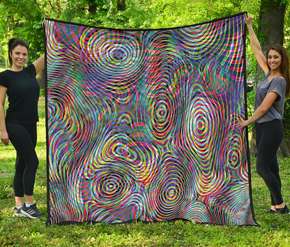 Multicolor Psychedelic Print Quilt