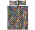 Multicolor Psychedelic Print Quilt Bed Set